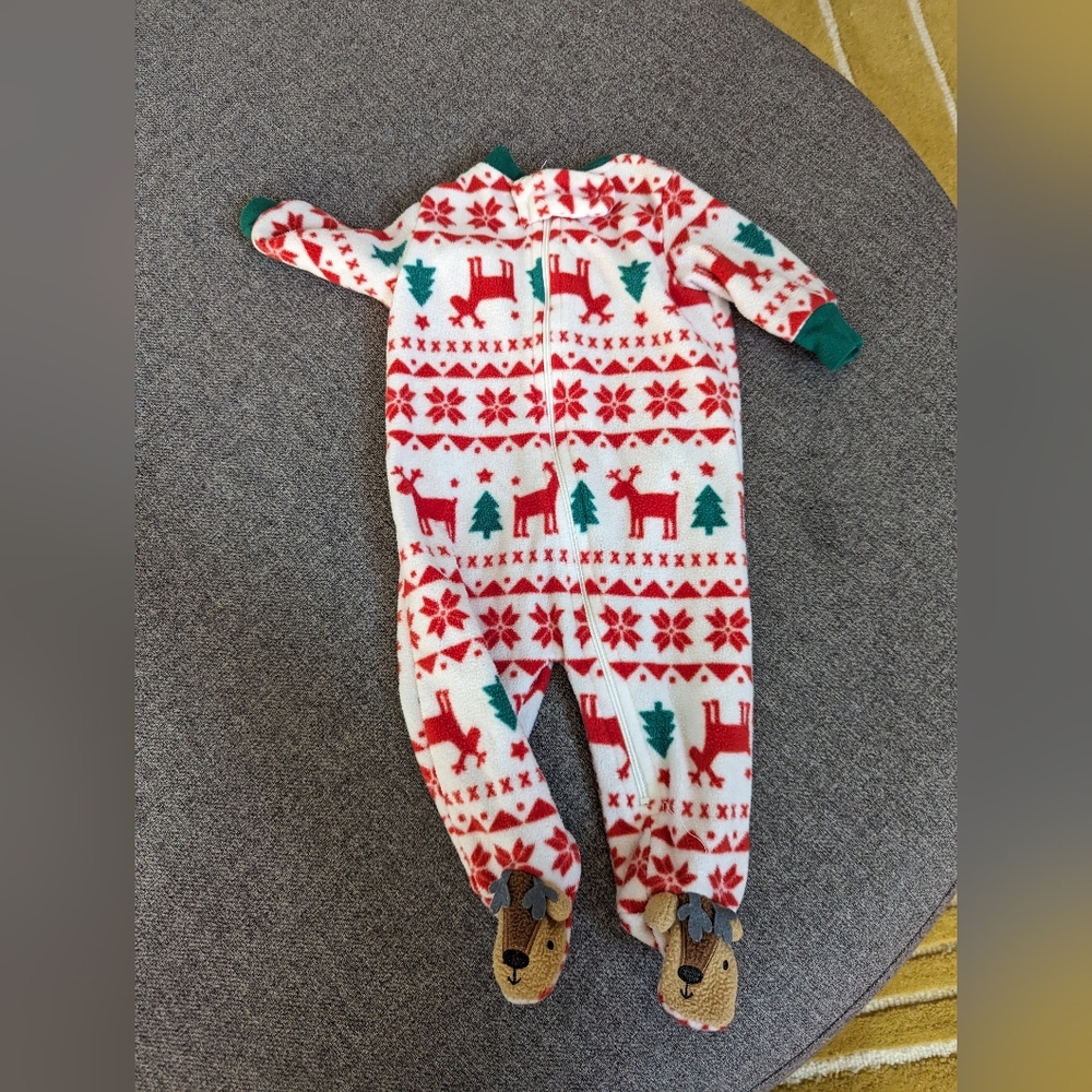 Fleece footed Christmas pajamas
